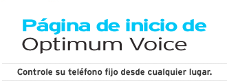 P�gina de inicio de Optimum Voice
