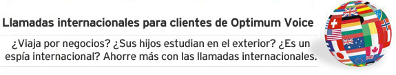 Llamadas internacionales de Optimum Voice